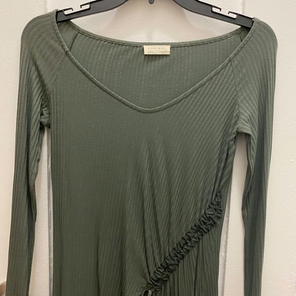 Zara W+B Sz S Sage Green Duster Long Sleeve Shirt - Picture 1 of 4